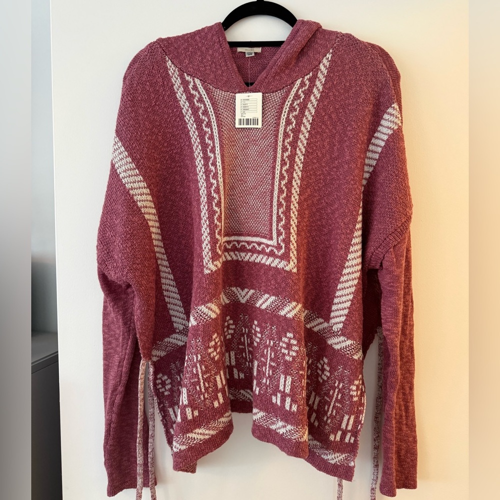 Women's Burgundy Patterned Sweater